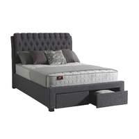 sareer lovton 2 draw dark grey bed double