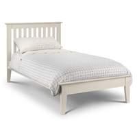 salerno wooden bed frame in white single
