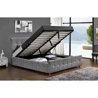 sansa silver chenille ottoman bed king