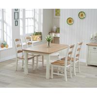Sandringham 130cm Oak and Cream Dining Table with Chairs