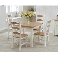 Sandringham 90cm Flip Top Oak and Cream Table with Chairs