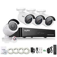 SANNCE 4CH HD 1.3 MP 960P NVR POE Security IP Camera Kit System Home Network Outdoor