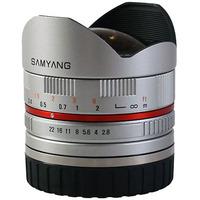 Samyang 8mm f2.8 Aspherical ED UMC Fisheye Lens - Silver - Fuji Fit