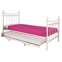 Santa Fe Metal Bed Frame With Trundle Cream