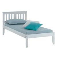 salvador wooden bed frame white single