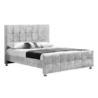 sansa velvet bed frame silver double