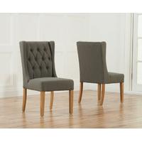 safia grey fabric oak leg dining chairs