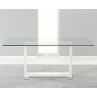 San Diego 180cm Glass and White High Gloss Table