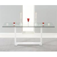 san diego 180cm glass and white high gloss table