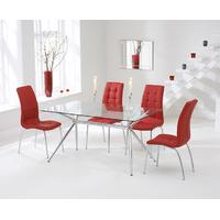 savelli 150cm glass dining table with calgary chairs