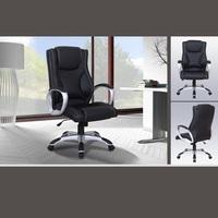 Savoi Modern Home Office Chair In Black Faux Leather