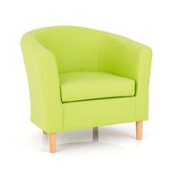 Salcombe Upholstered Faux Lime Green Leather Tub Chair