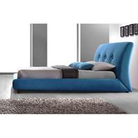 Sache Teal Blue Fabric Finish King Size Bed