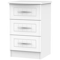 san francisco bay white bedside cabinet 3 drawer