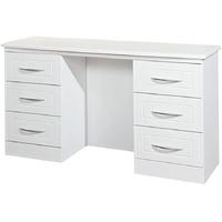 San Francisco Bay White Dressing Table - Knee Hole Double Pedestal