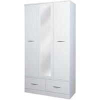 San Francisco Bay White Wardrobe - Triple Box with Mirror