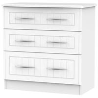 San Francisco Bay White Chest of Drawer - 3 Drawer Deep Midi