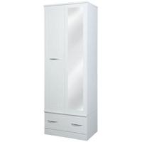 San Francisco Bay White Wardrobe - Double Box with Mirror