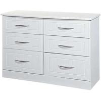 san francisco bay white chest of drawer 6 drawer midi