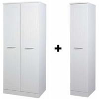 San Francisco Bay White Wardrobe - Double Plain with Single Wardrobe