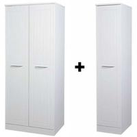 san francisco bay white wardrobe double hanging plain with single ward ...