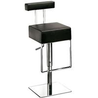 sam black leather bar stool with chrome base