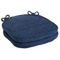 Savannah Shaped Seat Pads (Pair), Navy, Chenille