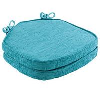 Savannah Shaped Seat Pads (Pair), Turquoise, Chenille