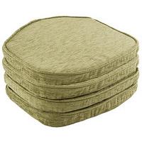 Savannah Shaped Seat Pads (4 - SAVE £10), Moss Green, Chenille