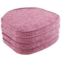 Savannah Shaped Seat Pads (4 - SAVE £10), Pale Pink, Chenille