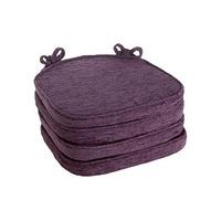 Savannah Shaped Seat Pads (4 - SAVE £10), Plum, Chenille