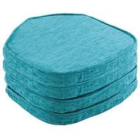 Savannah Shaped Seat Pads (4 - SAVE £10), Turquoise, Chenille