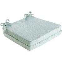 Savannah Square Seat Pads (Pair), Duck Egg Blue, Chenille