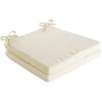 Savannah Square Seat Pads (Pair), Cream, Chenille