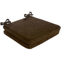 Savannah Square Seat Pads (Pair), Chocolate, Chenille