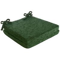 Savannah Square Seat Pads (Pair), Green, Chenille