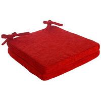 Savannah Square Seat Pads (Pair), Red, Chenille