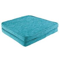 Savannah Square Seat Pads (Pair), Turquoise, Chenille