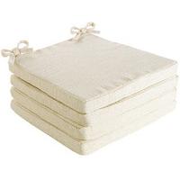 Savannah Square Seat Pads (4 - SAVE £10), Cream, Chenille