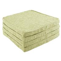 Savannah Square Seat Pads (4 - SAVE £10), Lime Green, Chenille