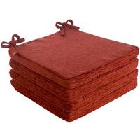 Savannah Square Seat Pads (4 - SAVE £10), Paprika, Chenille