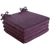 Savannah Square Seat Pads (4 - SAVE £10), Plum, Chenille