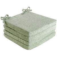 Savannah Square Seat Pads (4 - SAVE £10), Sage, Chenille