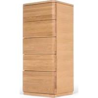 Saunders tall chest of drawers, oak