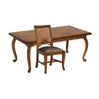 Santiago Extending Dining Table & Leather Side Chairs - Table & 8 Chairs