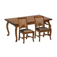 Santiago Extending Dining Table with Leather Carvers & Side Chairs - Table 2 Carvers & 6 Chairs