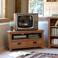 Salisbury Petite Oak Corner TV Unit - up to 40\