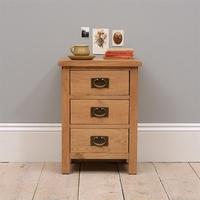 Salisbury Petite Oak 3 Drawer Bedside Table