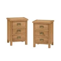 salisbury petite oak set of 2 bedside tables