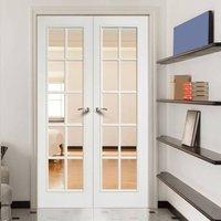 SA 10 Pane Moulded White Door Pair with Clear Safety Glass